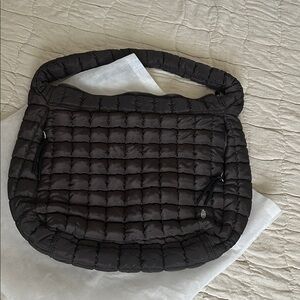 Free People Quilted Carryall Tote Bag in Chocolate Brown